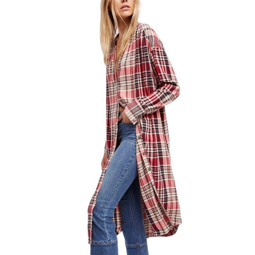Free People plaid dress/tunic size S EUC